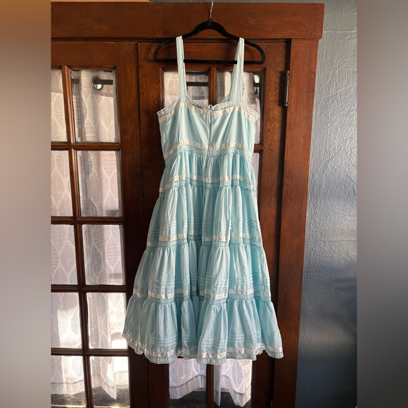 NWT Viral JessaKae Delores Tiered Blue White Midi Maxi Dress Size 1X - Picture 13 of 16